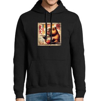 Obrázek 1 produktu Pánská mikina Retro Plakát Kapybara a Horký Ramen