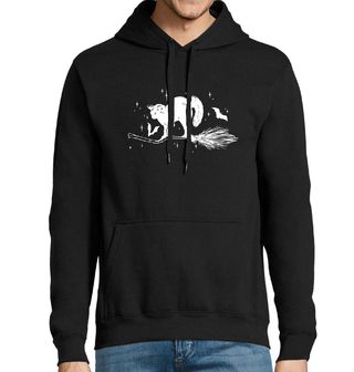 Obrázek 1 produktu Pánská mikina Kočka Čarodějnice na koštěti