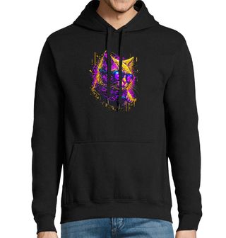 Obrázek 1 produktu Pánská mikina Neonová Kočka v Brýlích