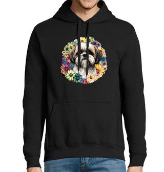 Obrázek 1 produktu Pánská mikina Shih-tzu mezi Květinami