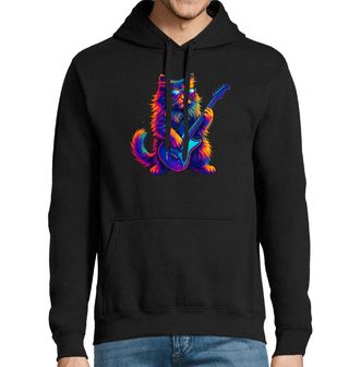 Obrázek 1 produktu Pánská mikina Barevná Kočka s Elektrickou Kytarou