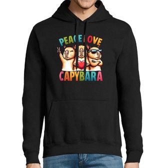 Obrázek 1 produktu Pánská mikina Mír a Láska s Kapybarou
