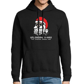 Obrázek 1 produktu Pánská mikina Pixelový Santa Načítání Vánoc Prosím čekejte