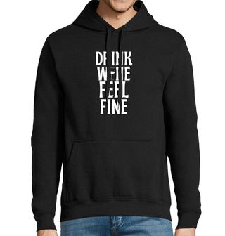 Obrázek 1 produktu Pánská mikina Pij víno, Buď v pohodě Drink Wine, Feel Fine