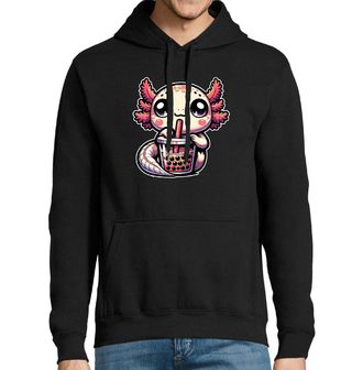 Obrázek 1 produktu Pánská mikina Roztomilý Axolotl s Bubble Tea