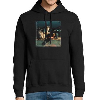 Obrázek 1 produktu Pánská mikina Pouliční Kočka na Střeše