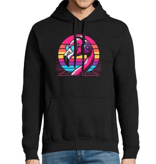 Obrázek 1 produktu Pánská mikina Retro DJ Plameňák Vaporwave