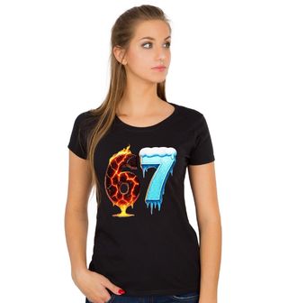 Obrázek 1 produktu Dámské tričko Žhavě Ledová 67 Six Seven Meme