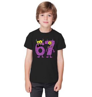 Obrázek 1 produktu Dětské tričko Fialová Monster Čísla 67 Six Seven