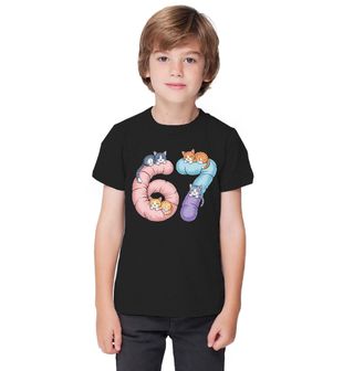 Obrázek 1 produktu Dětské tričko Spící Kočky 67 Six Seven Meme