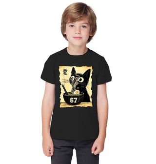 Obrázek 1 produktu Dětské tričko Kočka a Miska Ramenu 67 Six Seven