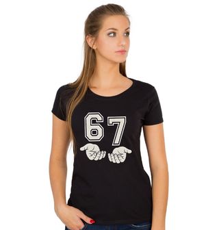 Obrázek 1 produktu Dámské tričko Školní Meme 67 v Sametových Rukou Six Seven