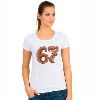 Obrázek 1 produktu Dámské tričko Roztomilá Veverka 67 Six Seven Meme