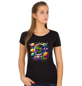 Obrázek 1 produktu Dámské tričko Dinosarus T-Rex Astronaut ve Vesmíru