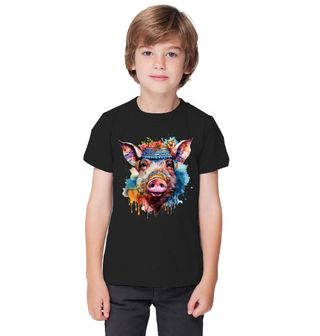 Obrázek 1 produktu Dětské tričko Barevné Prase Boho