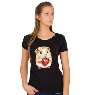 Obrázek 1 produktu Dámské tričko Roztomilý Křeček s Jahodou