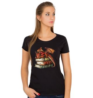 Obrázek 1 produktu Dámské tričko Spící Červený Drak na Knihách