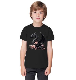 Obrázek 1 produktu Dětské tričko Elegantní Černý Drak Sakura