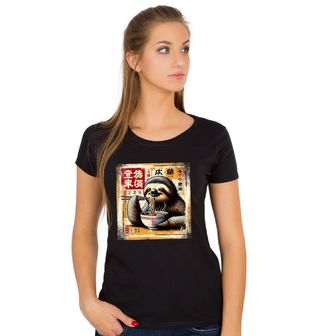 Obrázek 1 produktu Dámské tričko Retro Japonský Plakát Lenochod a Ramen