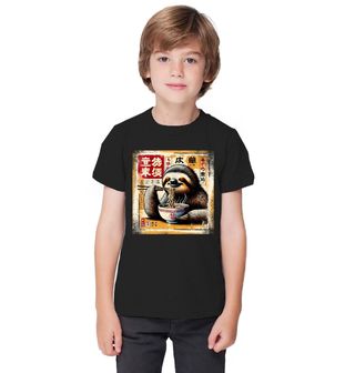 Obrázek 1 produktu Dětské tričko Retro Japonský Plakát Lenochod a Ramen