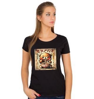 Obrázek 1 produktu Dámské tričko Retro Japonský Plakát Medvěd a Ramen