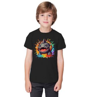 Obrázek 1 produktu Dětské tričko Barevný Dinosarus se Sluchátky