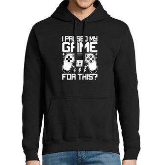 Obrázek 1 produktu Pánská mikina Pozastavil jsem svou hru kvůli tomuhle?