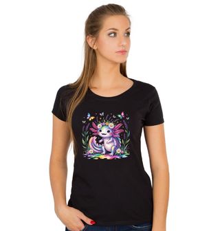 Obrázek 1 produktu Dámské tričko Duhový Axolotl v Říši Motýlů a Květin