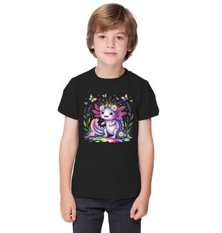 Obrázek 1 produktu Dětské tričko Duhový Axolotl v Říši Motýlů a Květin