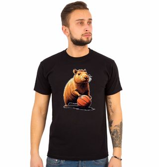 Obrázek 1 produktu Pánské tričko Kapybara s Basketbalovým Míčem