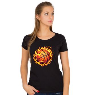 Obrázek 1 produktu Dámské tričko Hořící Basketbalový Míč