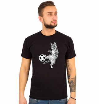 Obrázek 1 produktu Pánské tričko Mourovatá Kočka Fotbalistka