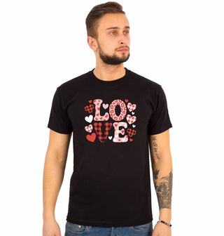 Obrázek 1 produktu Pánské tričko Kostkovaná Srdíčka LOVE