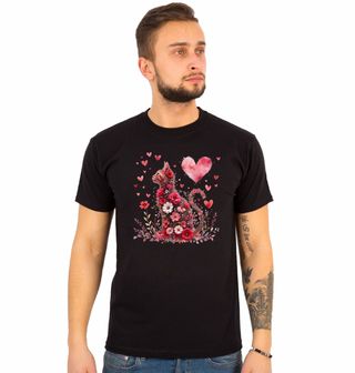 Obrázek 1 produktu Pánské tričko Kočka v Zahradě Srdcí