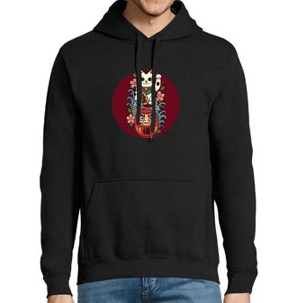 Obrázek 1 produktu Pánská mikina Japonská Kočka pro Štěstí a Soška Daruma