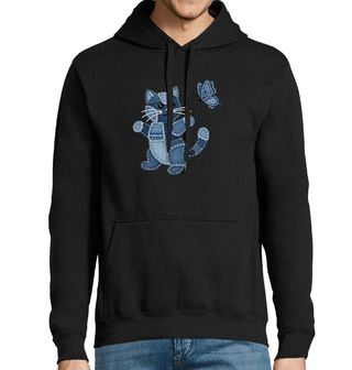 Obrázek 1 produktu Pánská mikina Džínová Kočka a Motýl