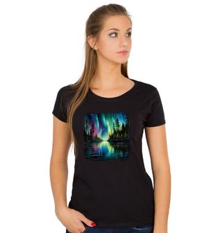 Obrázek 1 produktu Dámské tričko Zrcadlení Polární záře na Hladině
