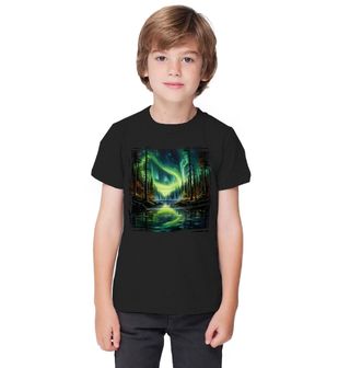 Obrázek 1 produktu Dětské tričko Polární záře nad Lesním Jezerem