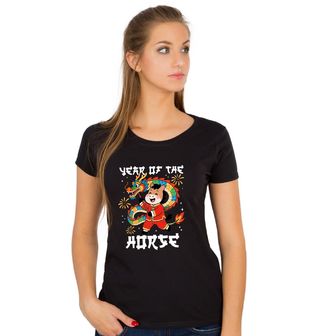 Obrázek 1 produktu Dámské tričko Ohnivý Kůň Roku 2026 Čínský Dračí Tanec