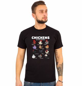 Obrázek 1 produktu Pánské tričko Slepice z Celého Světa Chickens of the world