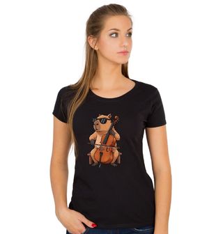 Obrázek 1 produktu Dámské tričko Kapybara s Violoncellem