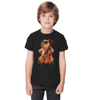 Obrázek 1 produktu Dětské tričko Kapybara s Violoncellem