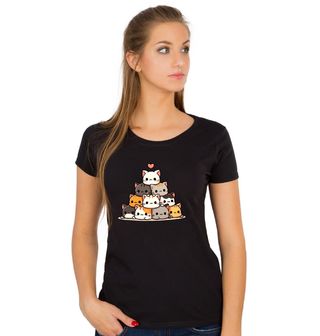 Obrázek 1 produktu Dámské tričko Kočičí Pyramida Kawaii