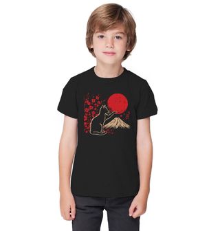 Obrázek 1 produktu Dětské tričko Kočka a Rudé Slunce nad Horou Fudži