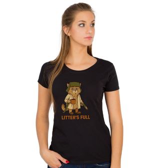 Obrázek 1 produktu Dámské tričko Kočičí záchod je plný LITTER’S FULL