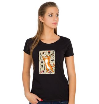 Obrázek 1 produktu Dámské tričko Šťastná Kočka mezi Sushi Kousky