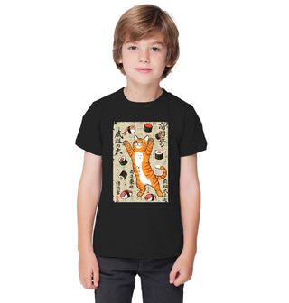 Obrázek 1 produktu Dětské tričko Šťastná Kočka mezi Sushi Kousky