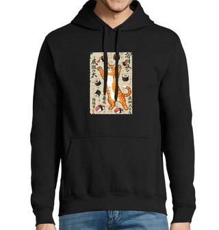 Obrázek 1 produktu Pánská mikina Šťastná Kočka mezi Sushi Kousky