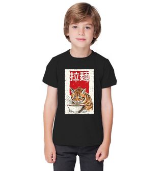 Obrázek 1 produktu Dětské tričko Oranžová Kočka a Miska Ramen Nudlí