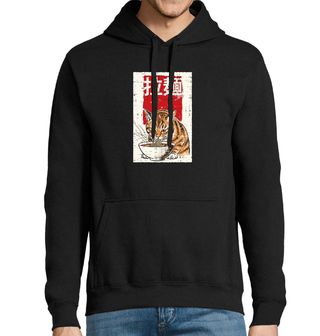 Obrázek 1 produktu Pánská mikina Oranžová Kočka a Miska Ramen Nudlí